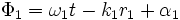 \Phi_1=\omega_1 t - k_1r_1 + \alpha_1\!