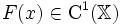 F(x)\in \mathrm{C}^1(\mathbb{X})