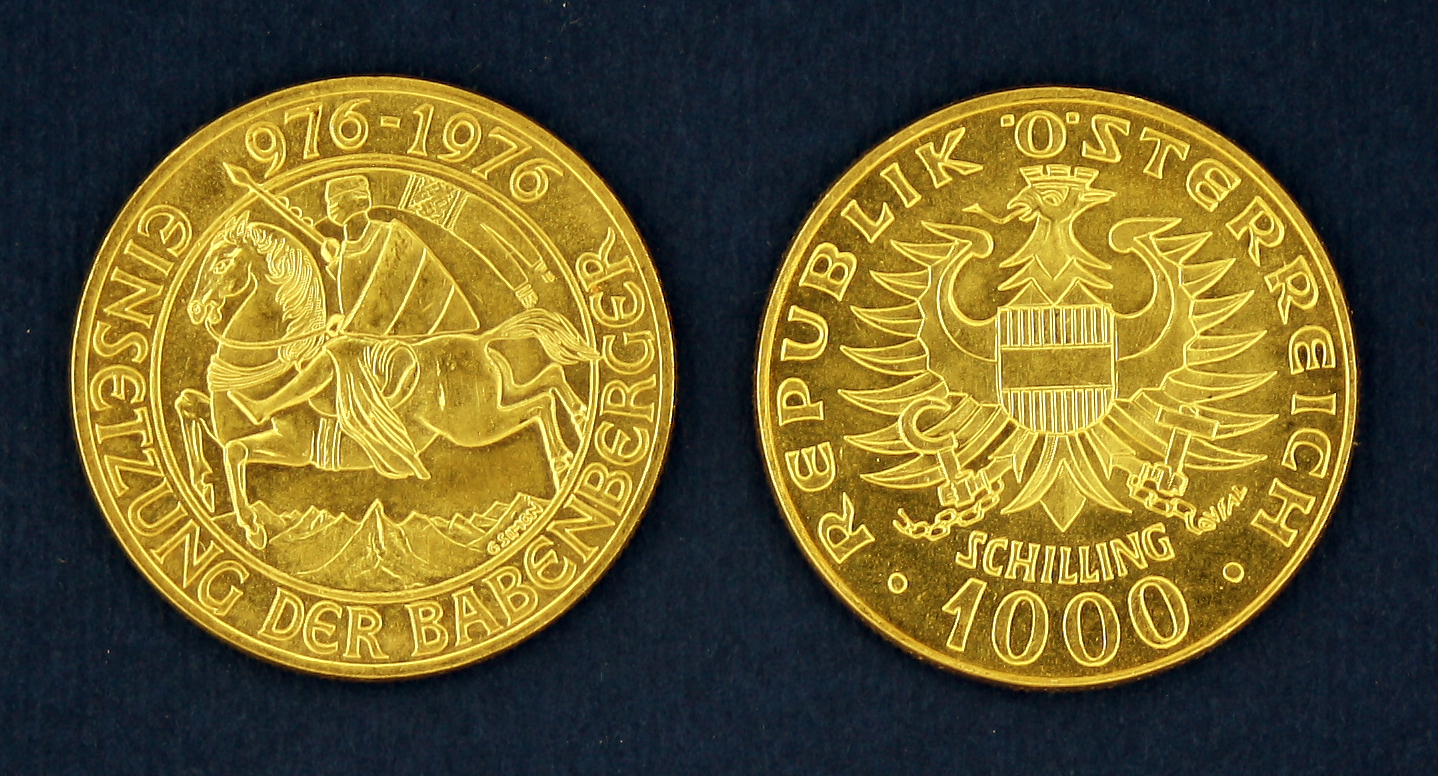 Монета золотая 1000