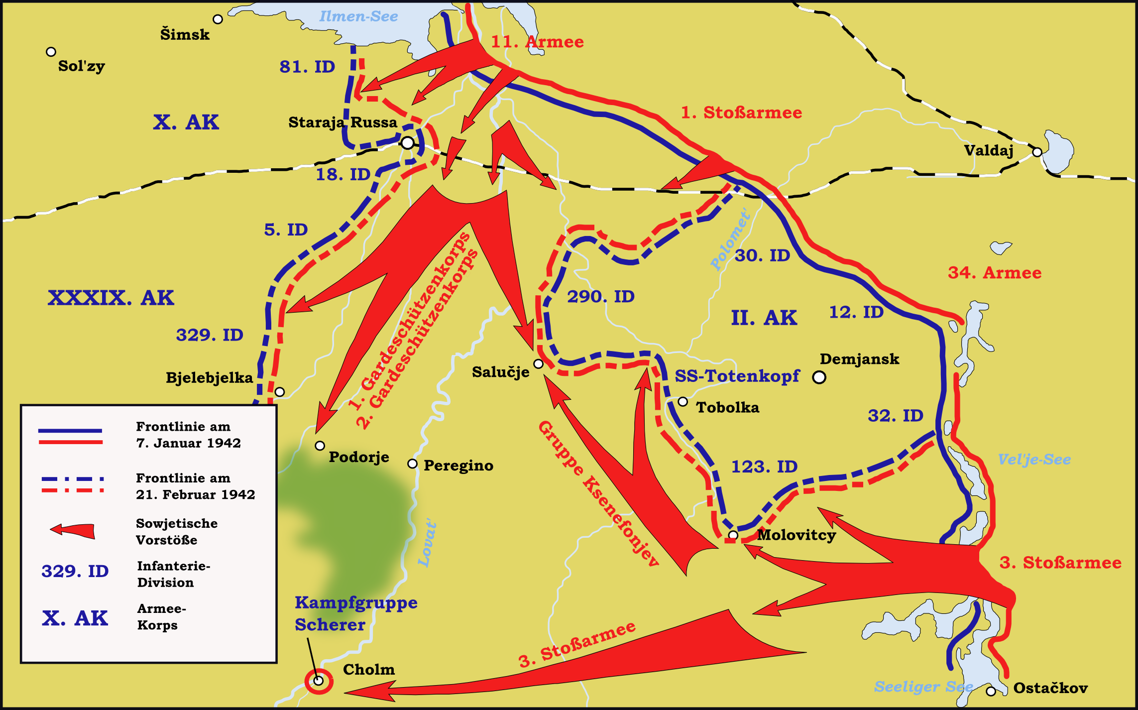 В феврале 1942 года образовался новгородский рубеж