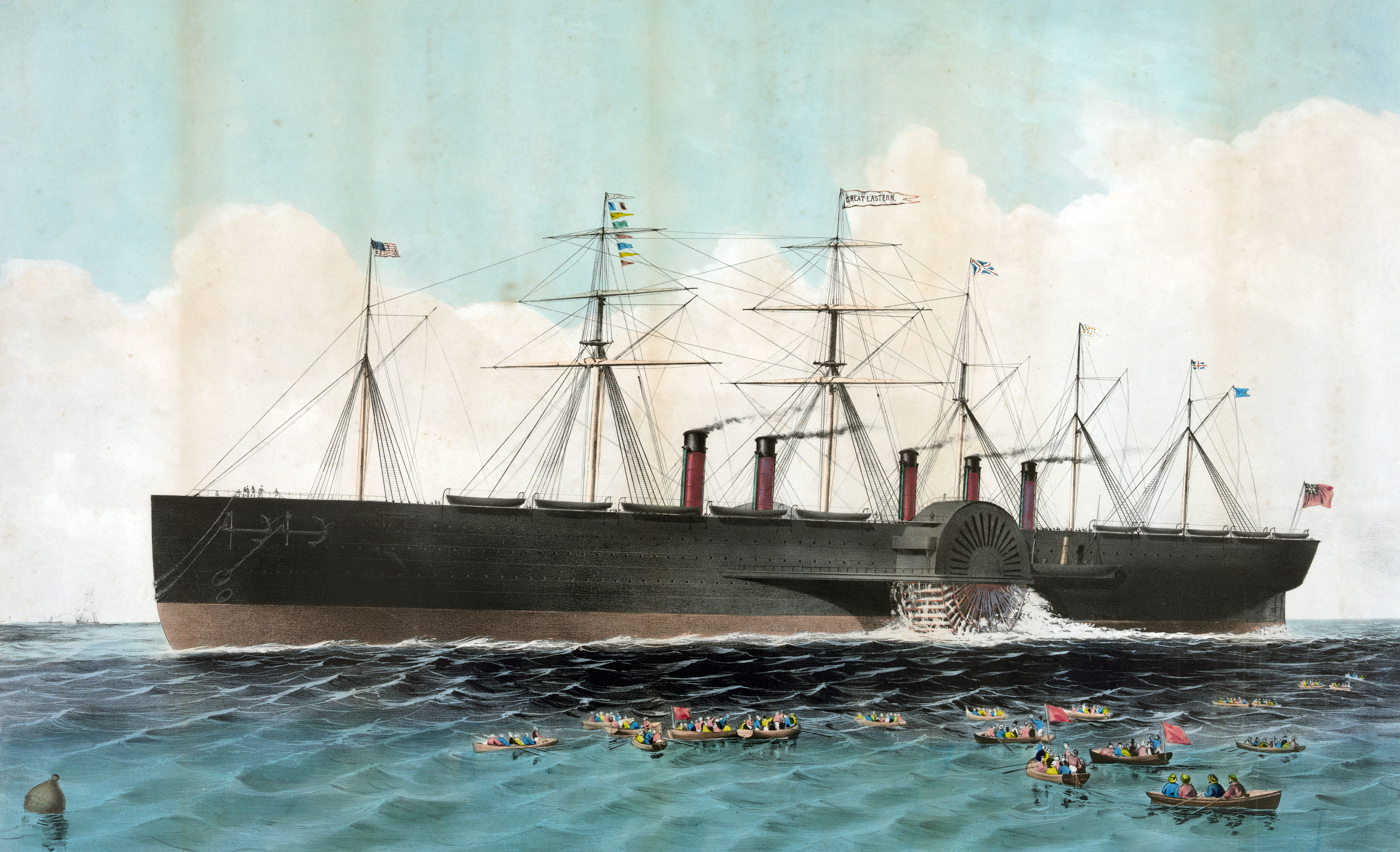 Как назывался корабль артура. Корабль Левиафан Грейт Истерн. Грейт Истерн пароход. Британский пароход Грейт Истерн. Корабль 19 века Левиафан.