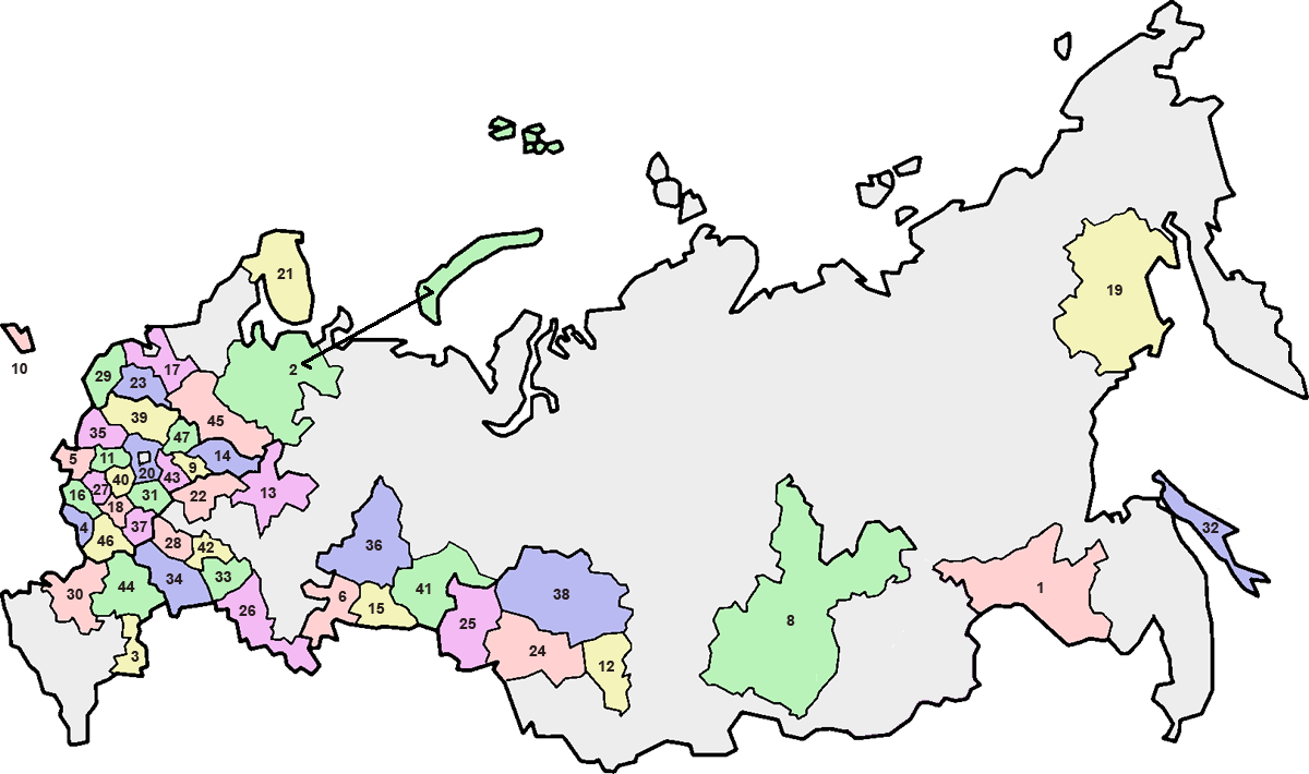 Русские области и края
