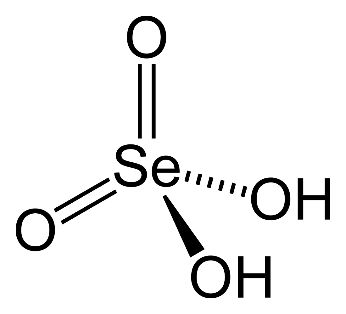 Селеновая кислота строение. Формула селеновой кислоты. Селеновая кислота графическая формула.