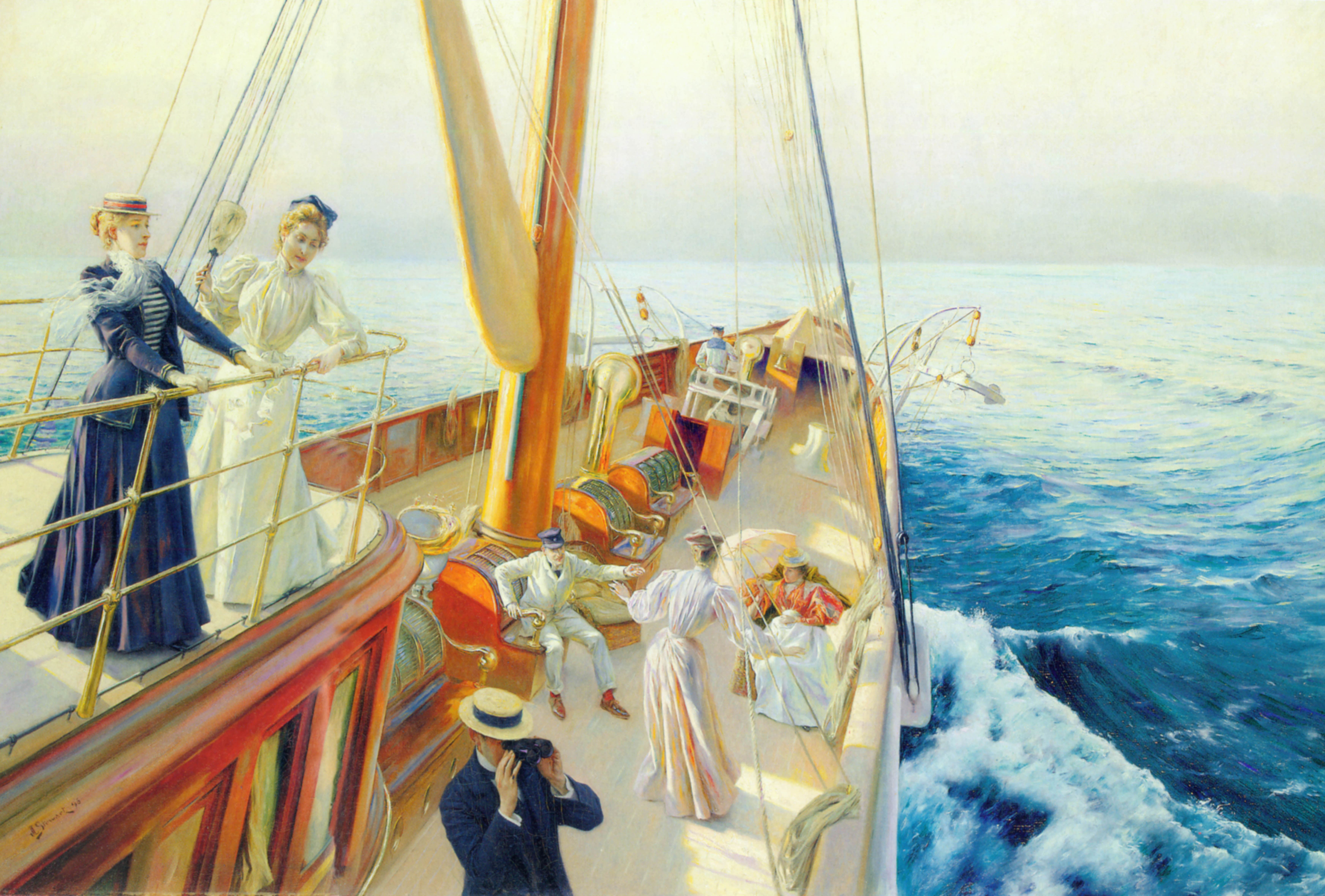 На корабле было 25 человек. Юлиус Леблан Стюарт (1855-. Юлиус Леблан Стюарт картины. Художник Стюарт Юлиус. Julius LEBLANC Stewart (1855-.