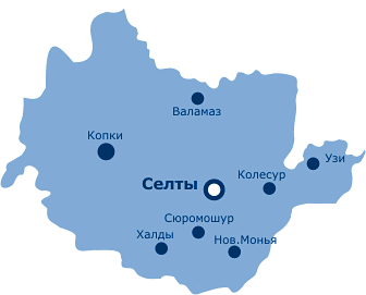 Селтинский район, карта