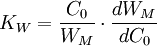 ~ K_W = \frac{C_0}{W_M} \cdot \frac{dW_M}{dC_0}