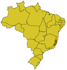 Штат Эспириту-Санту на карте Бразилии