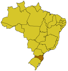 Штат Санта Катарина на карте Бразилии