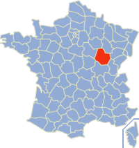 Департамент Кот-д’Ор на карте Франции