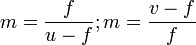 m=<f \over <u-f>>; m= < <v-f>\over f>» width=»» height=»» />.</p> <h3>Расчёт фокусного расстояния и оптической силы линзы</h3> <p><img decoding=