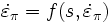 \,\dot\varepsilon_\pi= f (s, \dot\varepsilon_\pi)