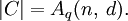 |C|=A_q(n,\;d).