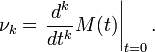 \nu_k = \left.\frac{d^k}{dt^k}M(t)\right\vert_{t=0}.