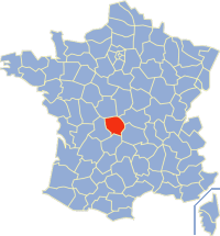 Департамент Крёз на карте Франции